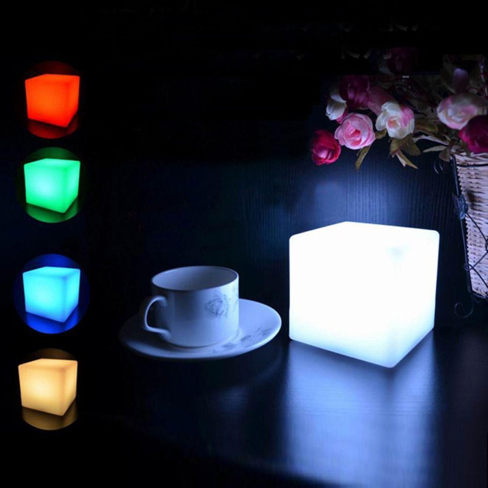 Mini Square Night Light Colorful Atmosphere Light Desk Decorative Led Cube Light  Children