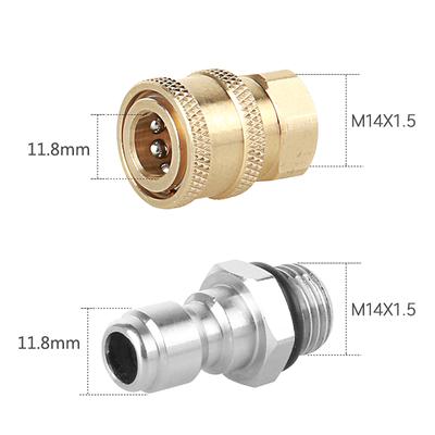 2Pcs Brass Connector Washing Adapter 1/4" Female Quick Connection With M14*1.5