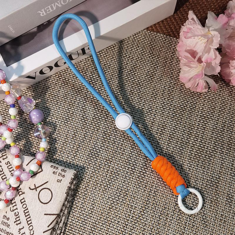 Colorblock Knotted Phone Lanyard: Creative Short Woven, Detachable, Anti-Lost Keychain Strap for Phone Cases