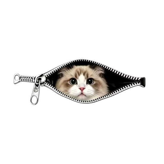 Creative Zipper Car Stickers Weatherproof Scratch Cover Decal High-Definition Printing Realistic Patterns Easy To Apply and Remove Sticker Decoration