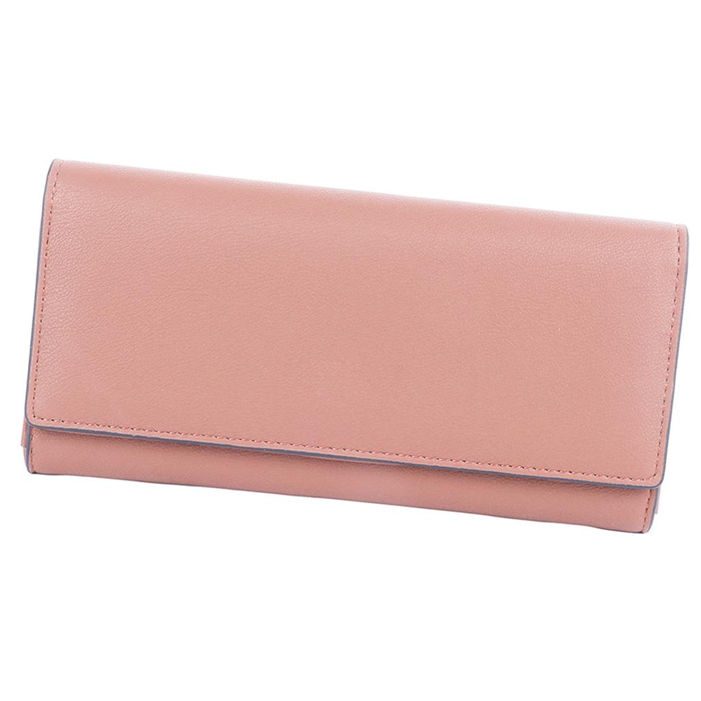 Women Long Wallet Large Capacity PU Leather Fashionable Lady Purse for Bills Cards Coins Lotus Root