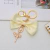Big Bowtie Pendant Keychain Glittering Crystal Ballet Dancer Keyring Bag Hanging Decor Bridesmaid Gift for Wedding Guests