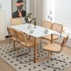Dining Chairs Set of 2, Velvet Rattan Side Accent Chairs with Chrome Legs, Mid Century Breuer Designed Chairs, Upholstered Dining Living Room Kitchen