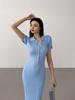 Royal Style Knitted Fishtail Dress: Women's Slim Polo, Short-Sleeve, Autumn/Summer