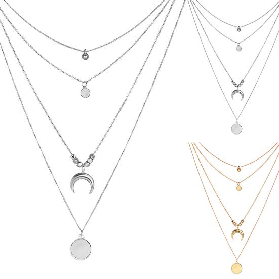 Neck Pendant Exquisite Stainless Silver Color Long Chain Necklace for Dating