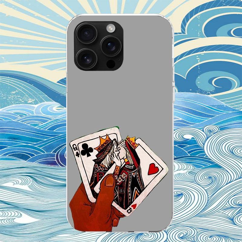 Fashion Poker Card King Queen Phone Case For iPhone 11 12 13 Mini 14 15 Plus 17 Air 16 Pro Max 16E 7 8 SE 2020 Customized Print