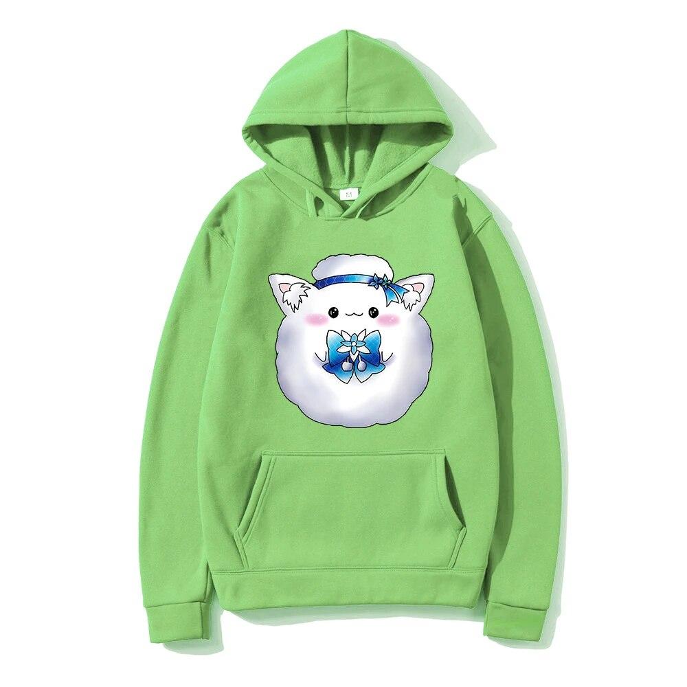 Hololive English VTuber Yukihana Lamy Yukimin Hoodie Women Autumn Winter Kawaii Pattern Hoodies Unisex Cartoon Hooded Sweatshirt