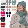 Casual Autumn Winter Outfit Accessories Warm Three-piece Set Knitted Hat Scarf And Touch Screen Cozy Wear Gloves Essentials Soft Acrylic Windproof