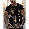 T-shirt Estiva da Uomo Girocollo Stampata in 3D Moda Versatile Traspirante Tendenza Casual
