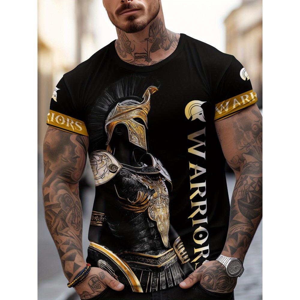 Sommer Herren 3D-Druck Rundhals T-Shirt Mode Vielseitig Atmungsaktiv Trend Lässig