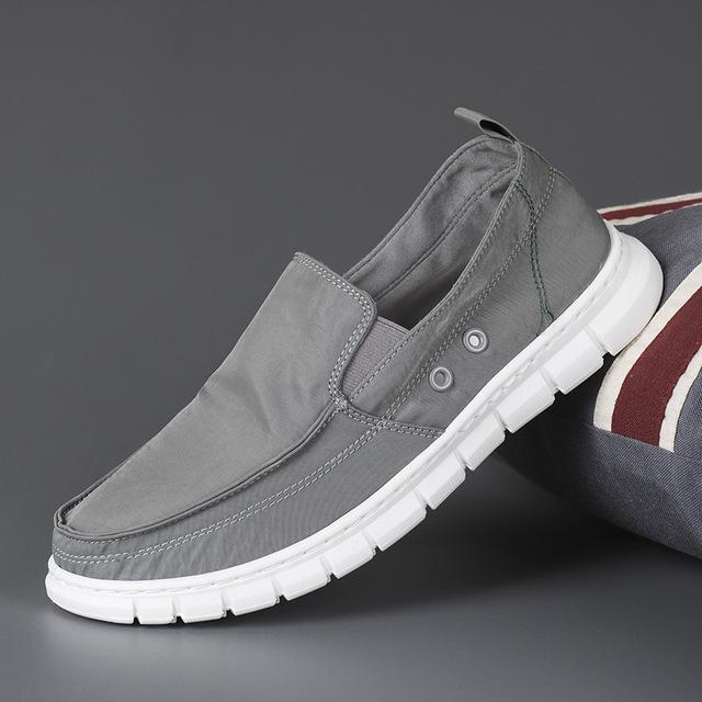 

Легкая дышащая парусиновая обувь, мужская повседневная обувь, мужская вулканизированная обувь, мягкая обувь на плоской подошве, уличные мужские кроссовки, лоферы 42 серый