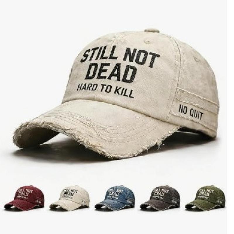 Vintage gewaschene Baseballkappe „Still Not Dead“ Stickerei mit Buchstaben Used Look Dad Hat für Herren
