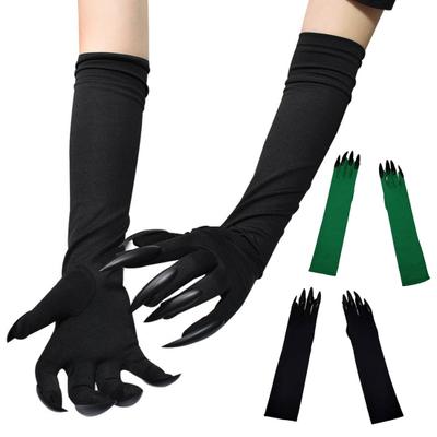 Yousheng Halloween Long Finger Claw Gloves Adults Paw Gloves with Long Fingernails Halloween Party Cat Wolf Cosplay Gloves for Stage Performance