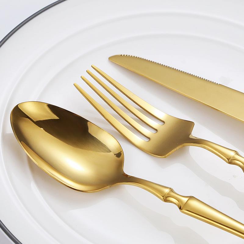 48 szt. Złoty Zestaw Obiadowy Ekskluzywna Stal Nierdzewna Zastawa Stołowa Sztućce Nóż Widelec Łyżeczka do Kawy Sztućce Można Myć w Zmywarce Prezent na Obiad