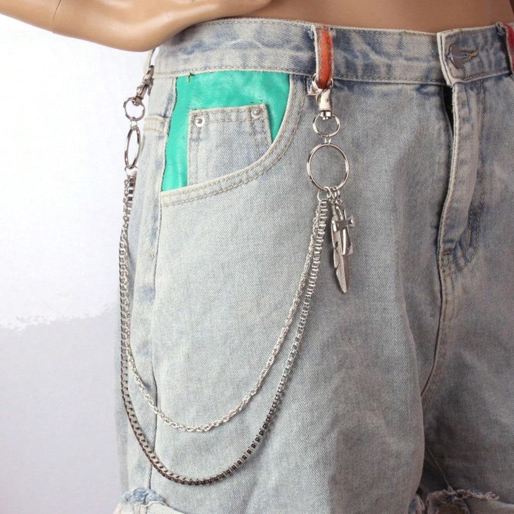 Personalized Street Dancing Cross Pendant, Trouser Chain, Waist Chain, Versatile Double-Layer Waist Chain, The Same For Men And Women