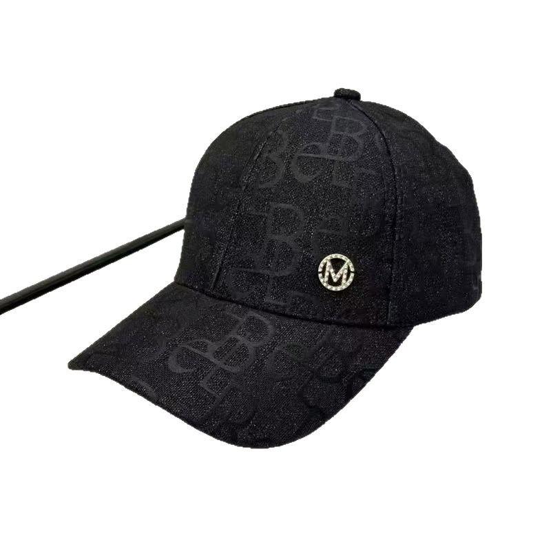 Chic Rhinestone 'M' Logo Duckbill Cap: Women's Spring/Summer Sun Shade Hat