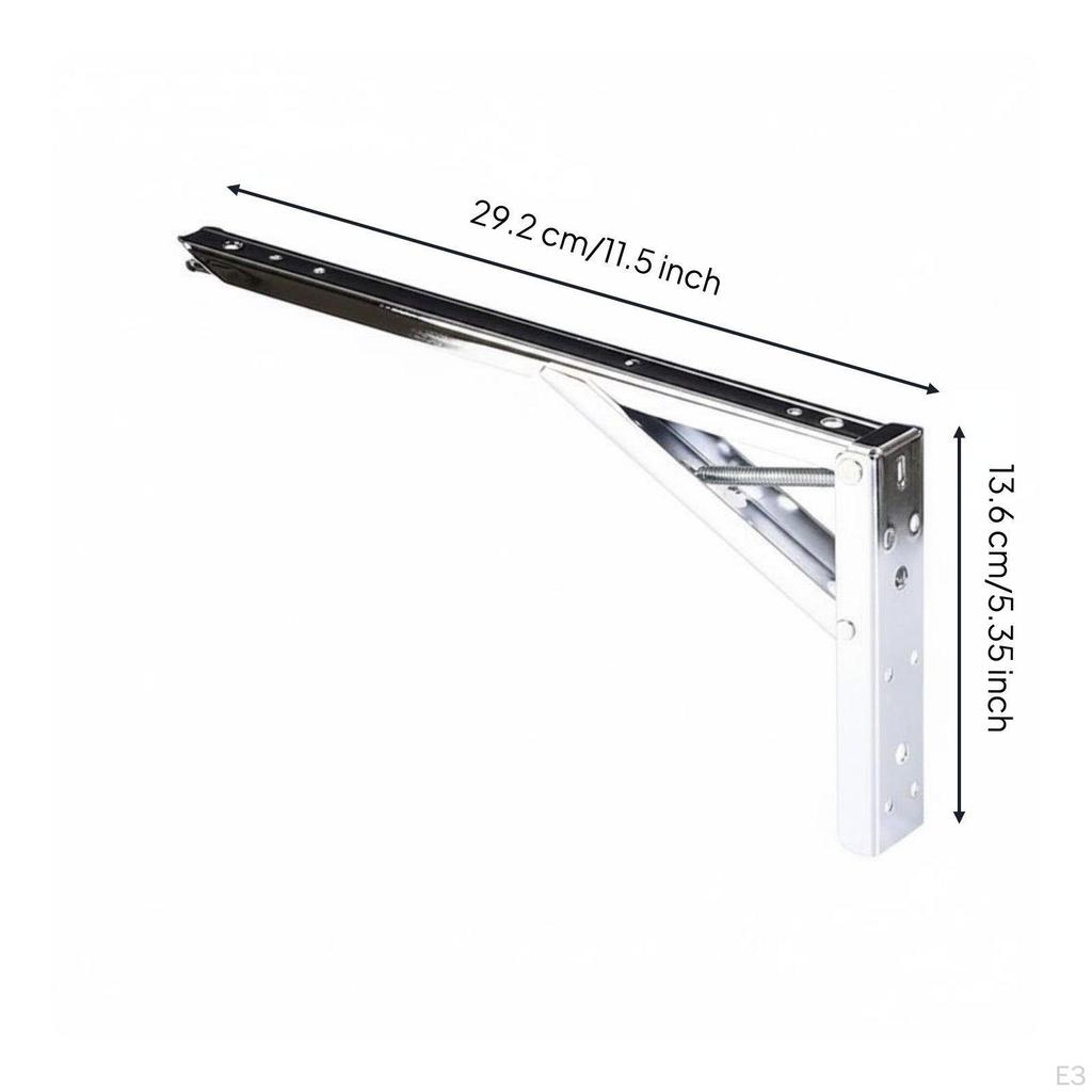 Spring Loaded Shelf Support Bracket SpaceSaving Reinforced Folding Heavy Duty Triangle