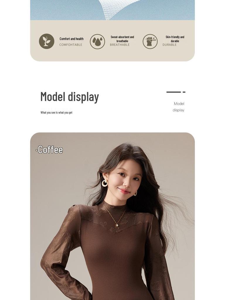 2025 Autumn Women's Slim Lace Modal Long Sleeve Base Layer Tee