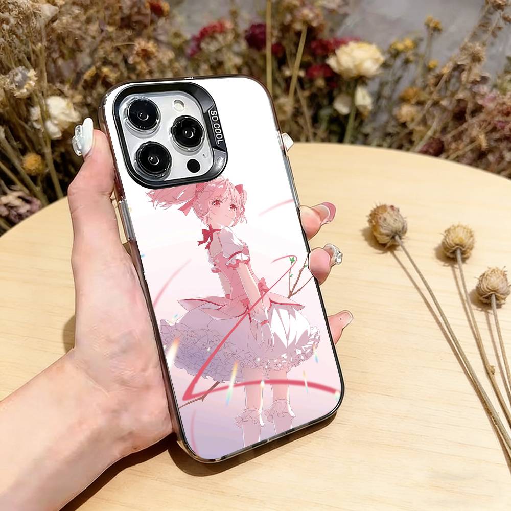

Puella Magi Madoka Magica Phone Case For iPhone 17,16,15,14,13,12,11 Plus,Pro Max,XS,Colorful Silver Black Cover iPhone17ProMax