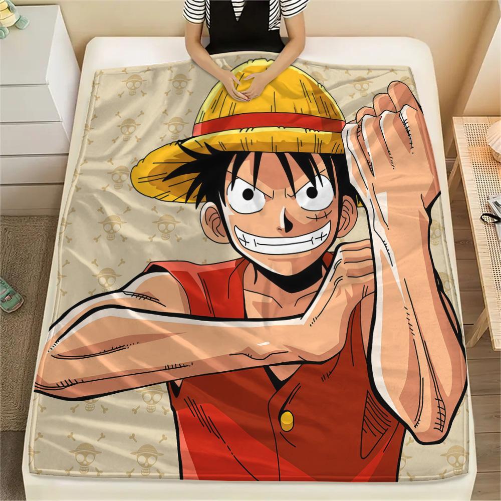 1pz Una Pezzo Monkey D Luffy Coperta in Flanella Fantasia Adatta a Tutte le Stagioni per Arredamento Casa Calore e Comfort Regali Regalo Festivo