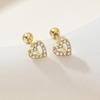 Exquisite Zircon Mini Heart Stud Earrings for Women Men Small Versatile Daily Hollowed Out Couple Earrings Jewelry Accessories