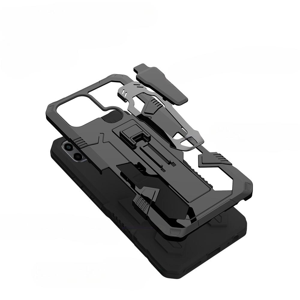 Armored case for Infinix Smart 6, Hybrid KickStand Case, Black