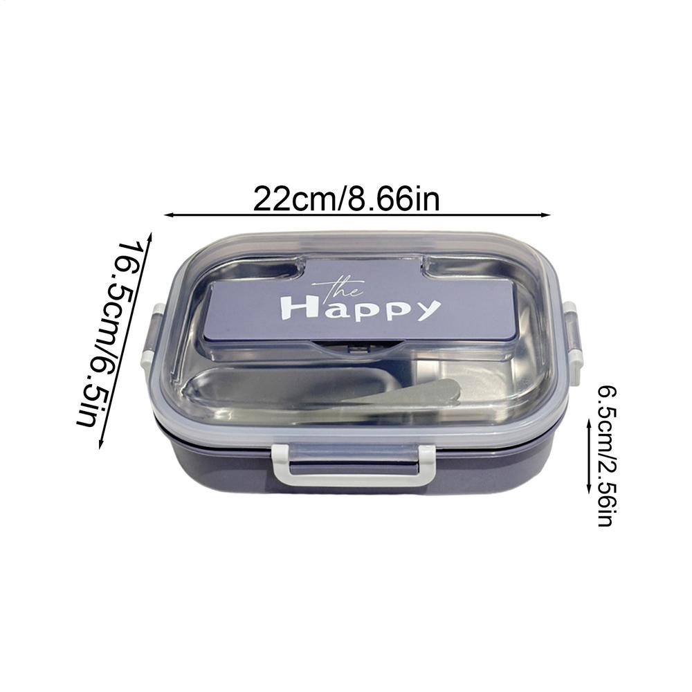 Portable Lunch Box Stainless Steel Divided Bento Box with Tableware for Adults Kids Students Leakproof Food Storage Containers