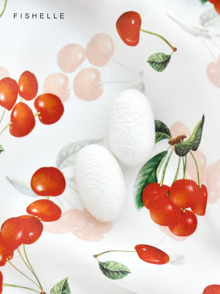 White cherry 100% natural silk scarf women square scarves crepe de chine silk shawl luxury gift headband wrap handkerchief