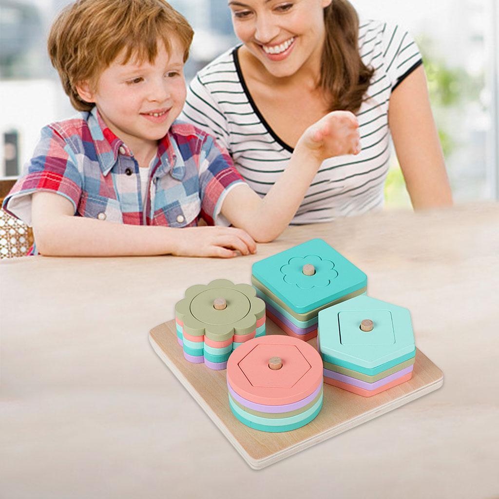 Preschool Toddler Recognition Blocks Matching Puzzle Stacker for Children