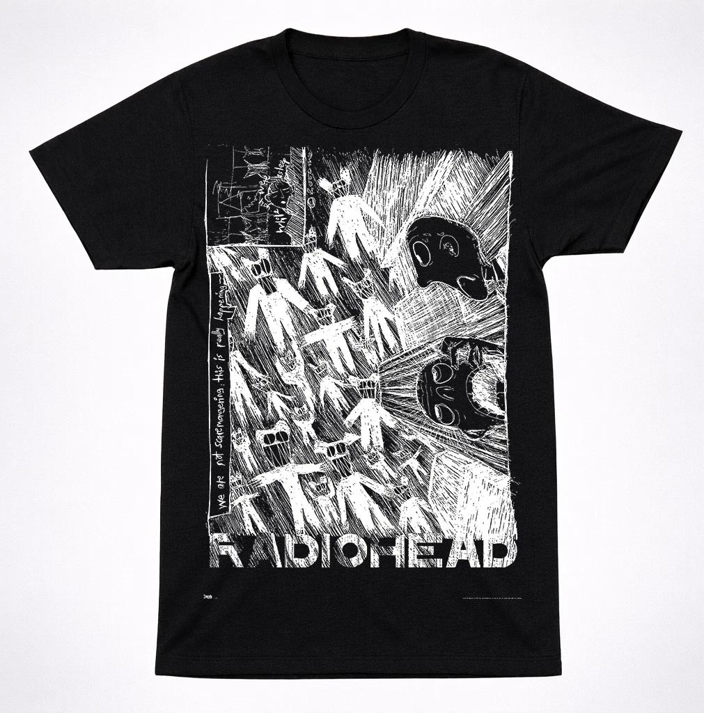 Radiohead Screaming Scribble T-Shirt Rock We Are Not Scaremongering Band Tee 3XL