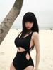 Sexy Hollow Out Backless Bikini Women Swimsuit High Waist Beach Tight Bikini Summer Solid Swimwear One Piece Swimsuit