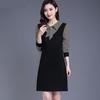 M~ XL Spring and Autumn New Middle-aged Medium-sized Long Sleeve Bottom Dress Slim and Skinny Fashion Mom Dress