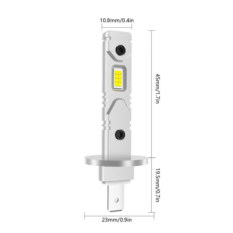 2Pcs 12000LM H1 LED Headlight Bulb H1 LED Canbus Car Head Fog Light Fanless Wireless Mini Size Auto Lamp 12V 6500K White 4300K