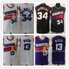 Suns 34 Charles Barkley 13 Steve Nash Retro Koszulka Koszykarska Męska Haftowana Odzież Sportowa