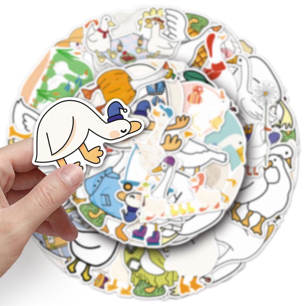 50 Goose Graffiti Stickers: Cute Cartoon Animal Decorations for Suitcases, Water Bottles, and Phones