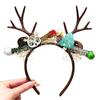 Festive Reindeer Headband - Cute Floral Design for Kids & Adults, Perfect for Holiday Parties