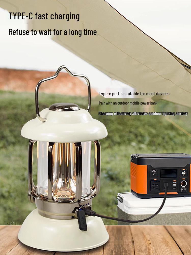 Rechargeable Retro Camping Lantern with Kerosene and Super Long Battery Life