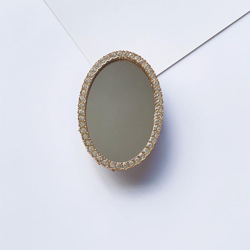 Korean Style Creative Heart Mirror Diamond Phone Stand with Retractable Airbag and Custom Logo