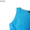 ZANZEA Women Casual Square Collar Summer Sleeveless Dress