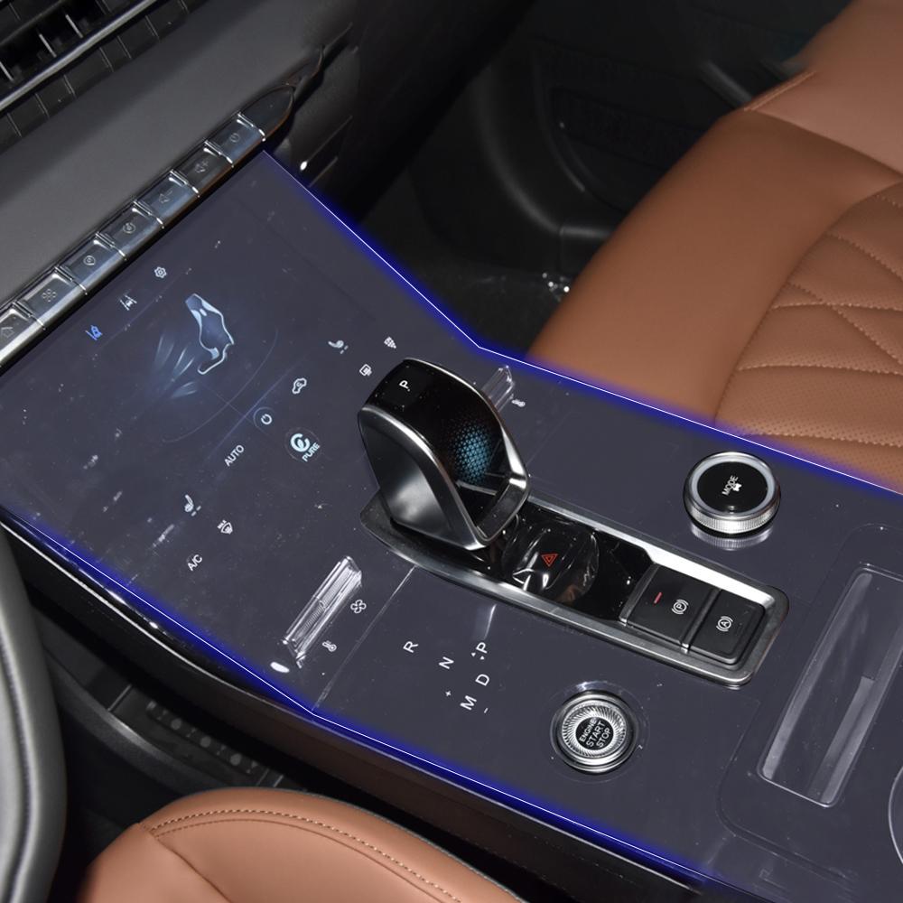 Transparent TPU Salon Frame Cover Sticker Strips Car Accessaries For Chery Tiggo 8 Plus 2021 Car Console Gearbox Panel Film