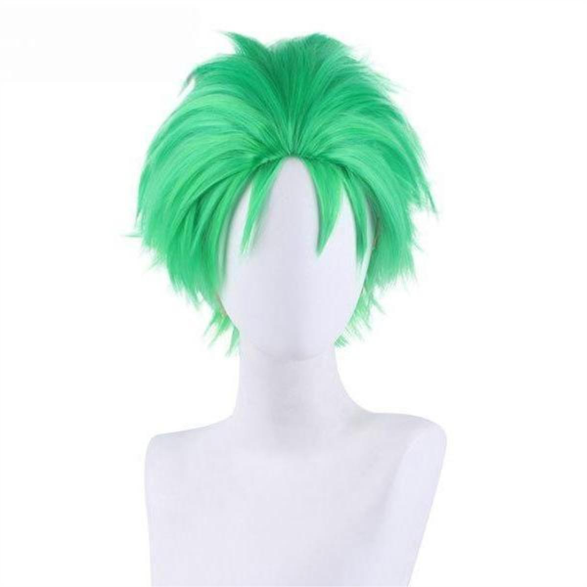 Косплей мультяшных персонажей короткий зеленый пушистый термостойкий синтетический парик вечеринка вечеринка бирюзовый
