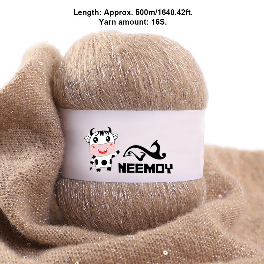 50g Beaded mohair Summer Ice Silk Mercerized Yarn Special Sequin Yarn DIY Hand Woven Rag Doll Knitting Wool Blanket 23 Colour