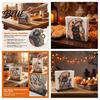 Halloween Themed Table Decor Wood Napkin Holder Vintage Rustic Dispenser Organizer Spooky Ghost Black Cat Kitchen Organizer Boo Tissue Stand
