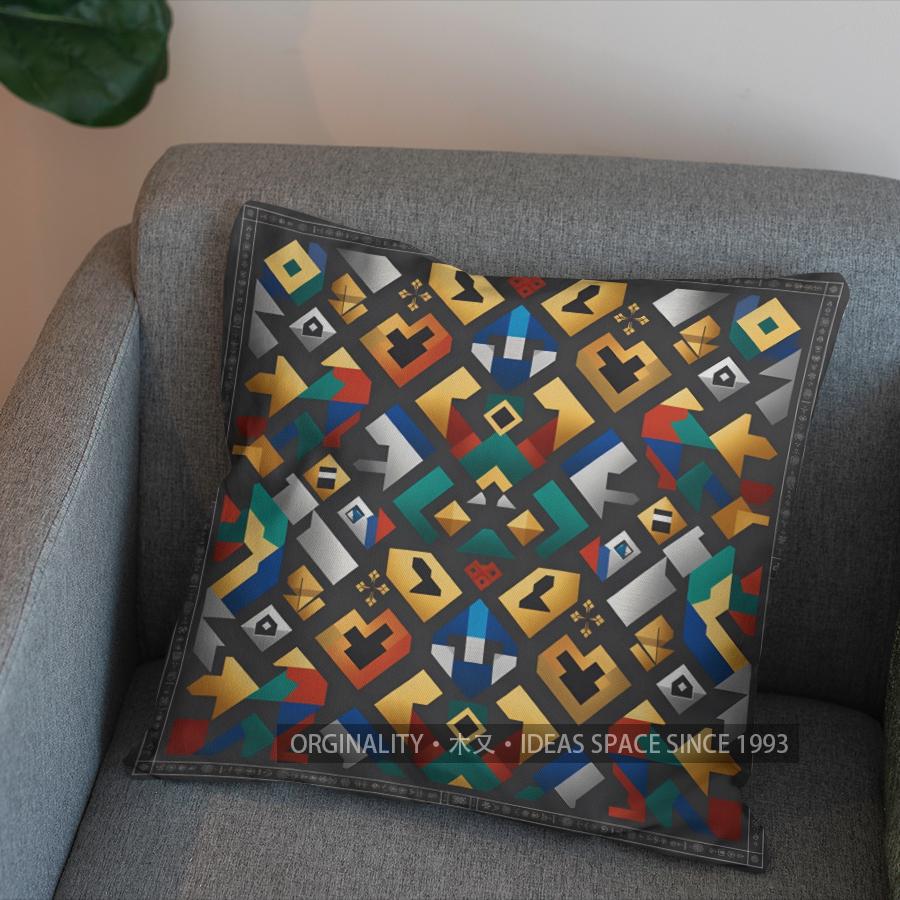 2D Geometric & Leopard Pattern Throw Pillow Pattern Cushion Cover Suitable For Sofa Bedroom Car Pillow Cover