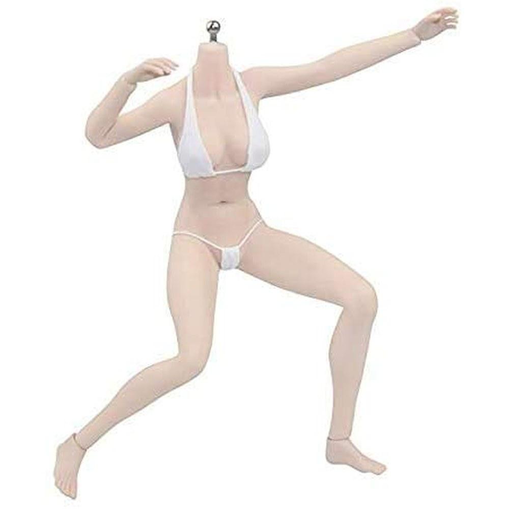 TOYBARJAPAN 1/6 Action Figure Asian Slim Seated Female Body Pale Skin Bust M PLMB2018-S24A Seamless Flexible White Skin Tone