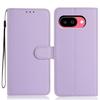 For Google Pixel 9a Wallet Case with Strap/Multiple Card Slots Solid Color Leather Stand Phone Cover