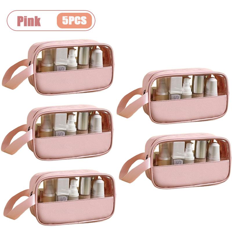 Waterproof Makeup Toiletry Bag PVC Travel Organizer with Handle Cosmetic Pouch Shower Carry Case Portable Storage