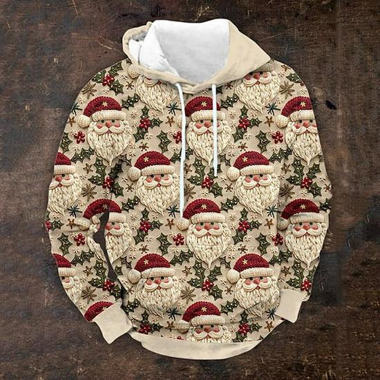 

3D Print Men s Hooded Sweatshirt: Christmas Eve Design, Loose Fit, Perfect for Spring/Autumn 2XL