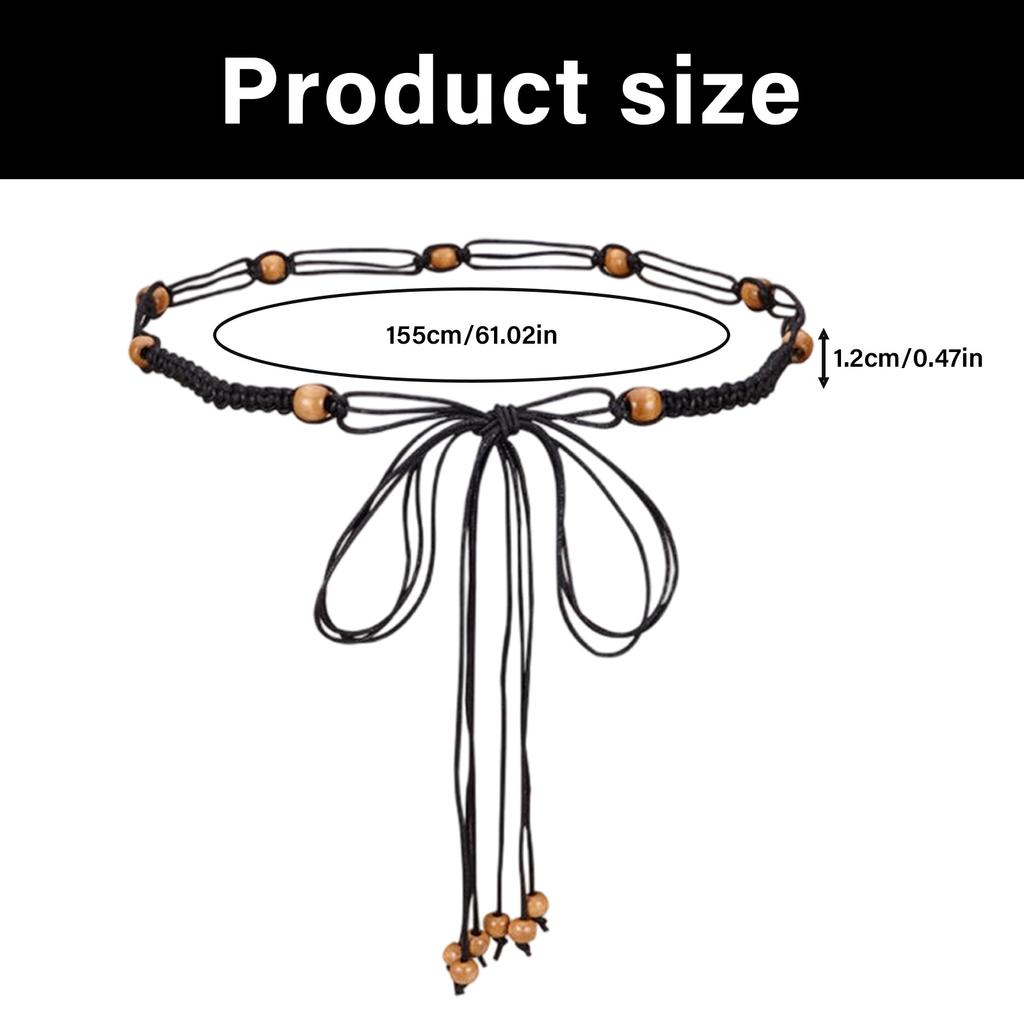 Böhmische geflochtene Taillenkette für Damen Herren Weicher Nylon Körperschmuck Perfekt für Festivals Strandoutfits
