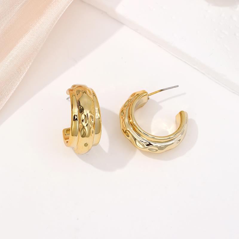 Fashion earrings hot-selling gold retro exaggerated stud earrings vacation style geometric earrings big earrings